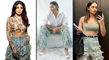 Alia Bhatt, Kritika Kamra, Manushi Chillar wearing HANDCRAFTED PANEL DISTRESSED JEANS Who slayed the look?
