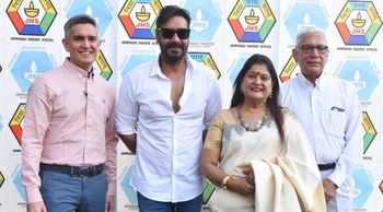 Ajay Devgn was spotted at a sporting event at Jamnabai Narsee School.