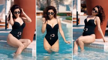 Avneet Kaur's spectacular hot and bold look in a Monochrome black bikini sure to turn heads
