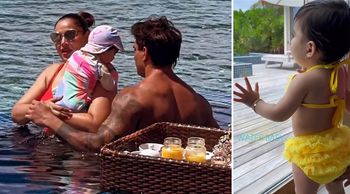 Bipasha Basu's Daughter Devi Looks Like An Angel In An Adorable Yellow Swimsuit 