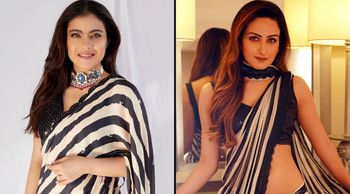 Fashion Faceoff: Who Carries The Zebra Print Saree Better -  Kajol or Zaara Yesmin?