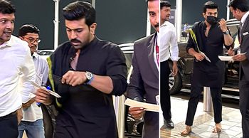Ram Charan's fans fall for his simplicity as seen walking barefoot at the airport heading to Oscars 2023; WATCH!