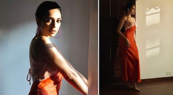 Sobhita Dhulipala is a treat to the eyes in THIS sleek two-toned satin gown; Check out the pictures of this beauty!