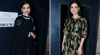 Bollywood divas Sonam Kapoor & Dia Mirza choose black ensembles for Masaba Gupta’s wedding party