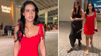 Nysa Devgn looks drop-dead gorgeous in the red dress and teams with Mahikaa Rampal for a fun outing; PICS within!