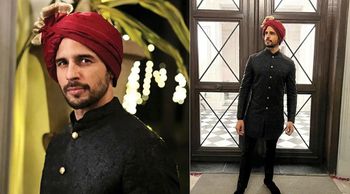 Sidharth Malhotra in a short black sherwani will make your heart skip a heartbeat
