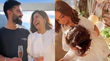 Anushka Sharma and Virat Kohli raise a toast as daughter Vamika turns 1
