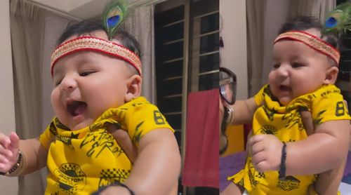 Bharti Singh and Haarsh Limbachiyaa dress up their son Laksh as Krishna on the occasion of Janmashtami