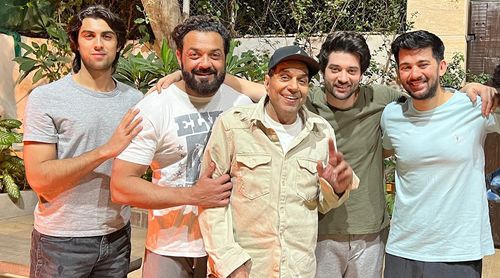 Dharmendra, Bobby Deol, and grandsons Aryaman, Karan and Rajveer, 3 generations in one frame!
