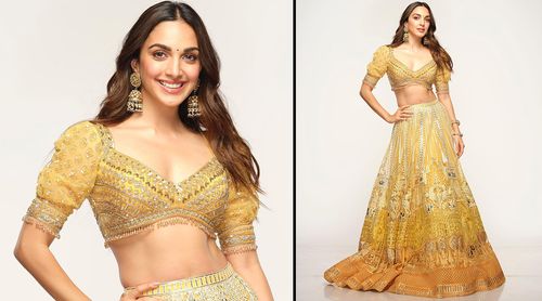 Kiara Advani’s mesmerizing Yellow lehenga by Falguni Shane Peacock is an IDEAL outfit for Indian bridesmaids; Check out!
