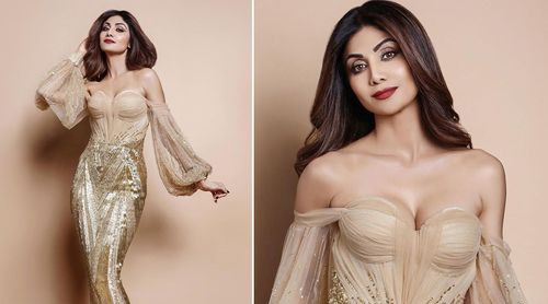 Shilpa Shetty dazzles in this sparkling outfit, dressed for an award show