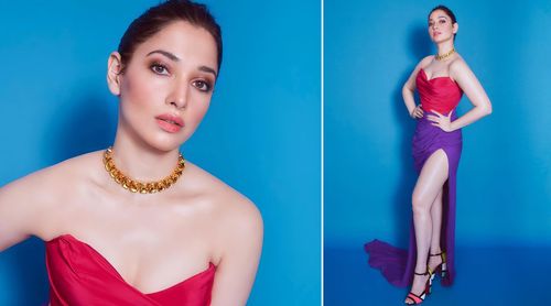 Tamannaah brings Jessica Rabbit vibes in this slit dress to Global Spa Awards
