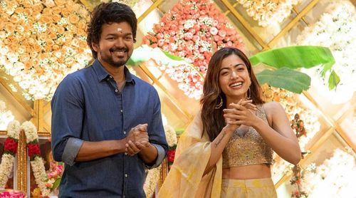Rashmika Madana got startstuck standing beside Thalapathy Vijay; Wards off the evil eye of Vijay