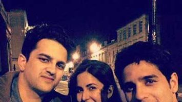 Katrina Kaif - Siddharth Malhotra pose with a fan on the sets of 'Baar Baar Dekho'
