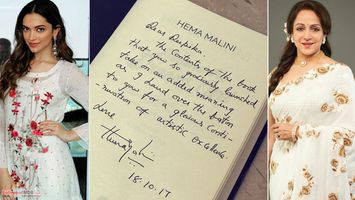Iconic actress Hema Malini gives a beautiful handwritten note to Deepika!
