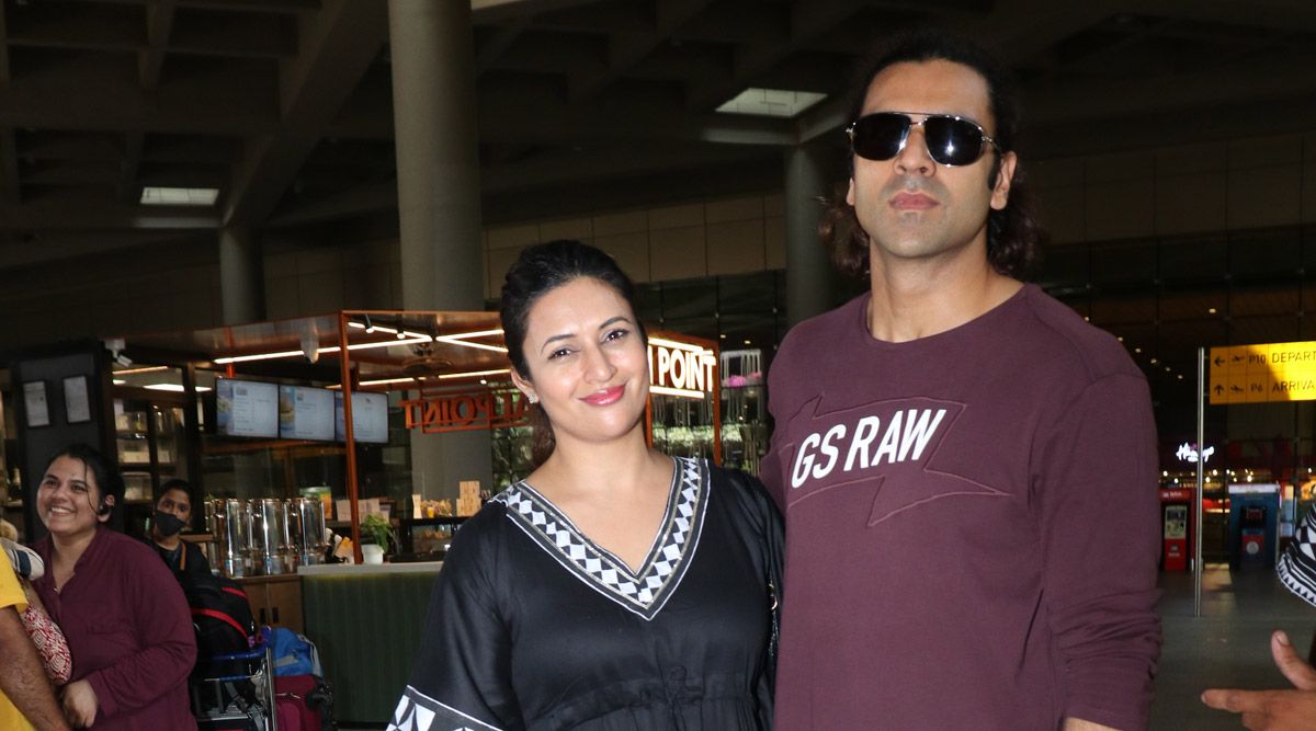 Divyanka Tripathi with husband spotted at airport arrival