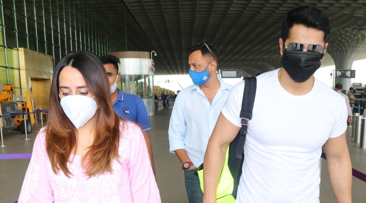 Varun Dhawan spotted with wife at Mumbai airport