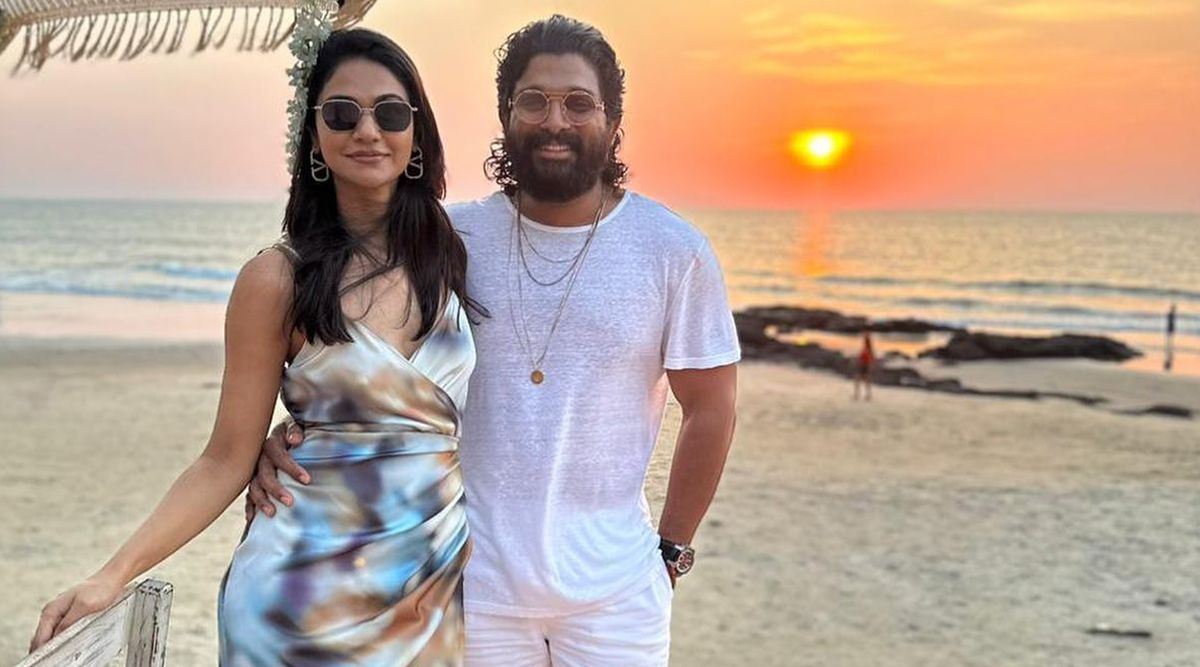 Stylish star Allu Arjun and wifey Sneha Reddy sharing Couple goals on New Year's Eve; Check Out PICS!
