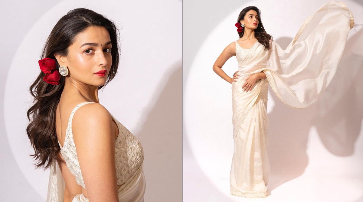 Alia Bhatt’s off-white embroidered saree by Punit Balana comes with a lofty price tag