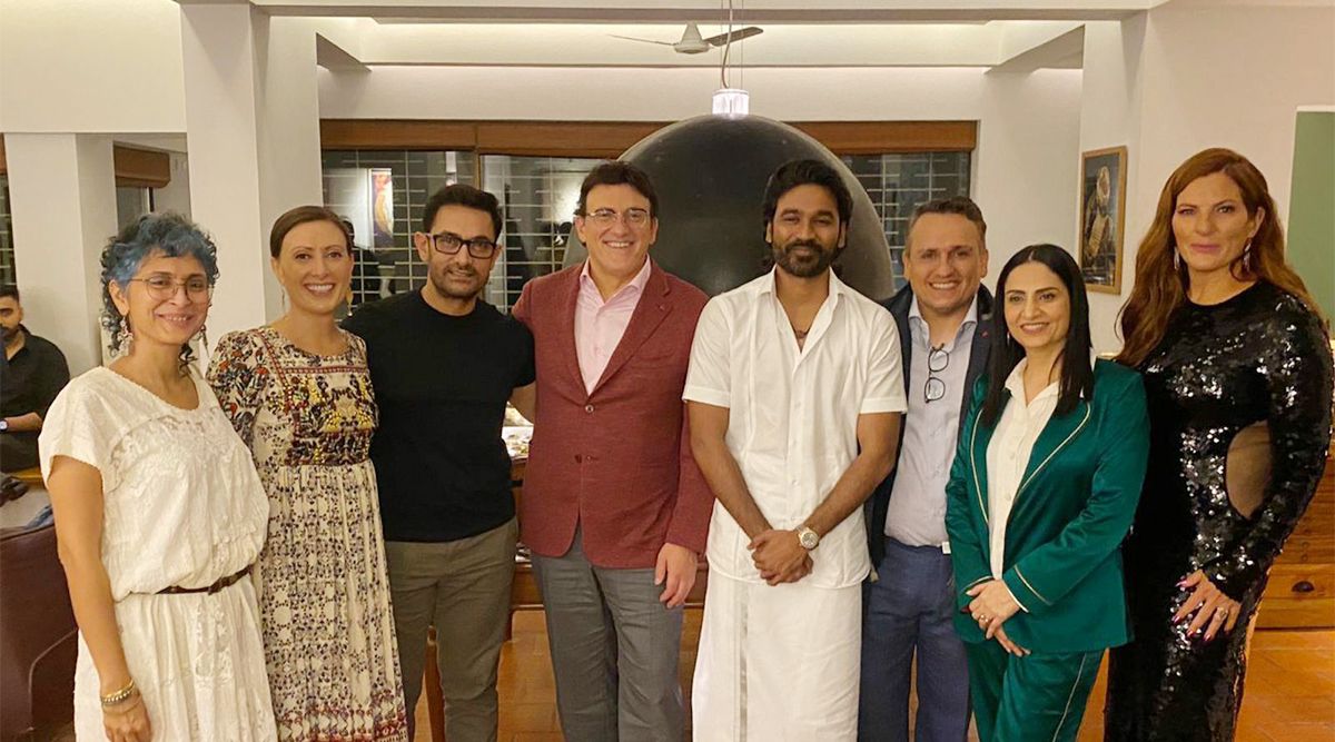 Aamir Khan hosts a Gujarati dinner for the Russo Brothers and Dhanush with Kiran Rao at his home