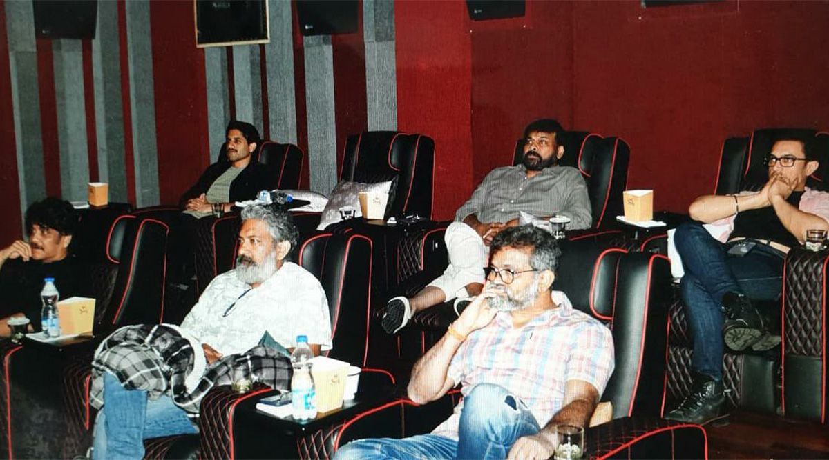 Aamir Khan, Naga Chaitanya, and Nagarjuna join Chiranjeevi at his residence for Laal Singh Chaddha’s special screening
