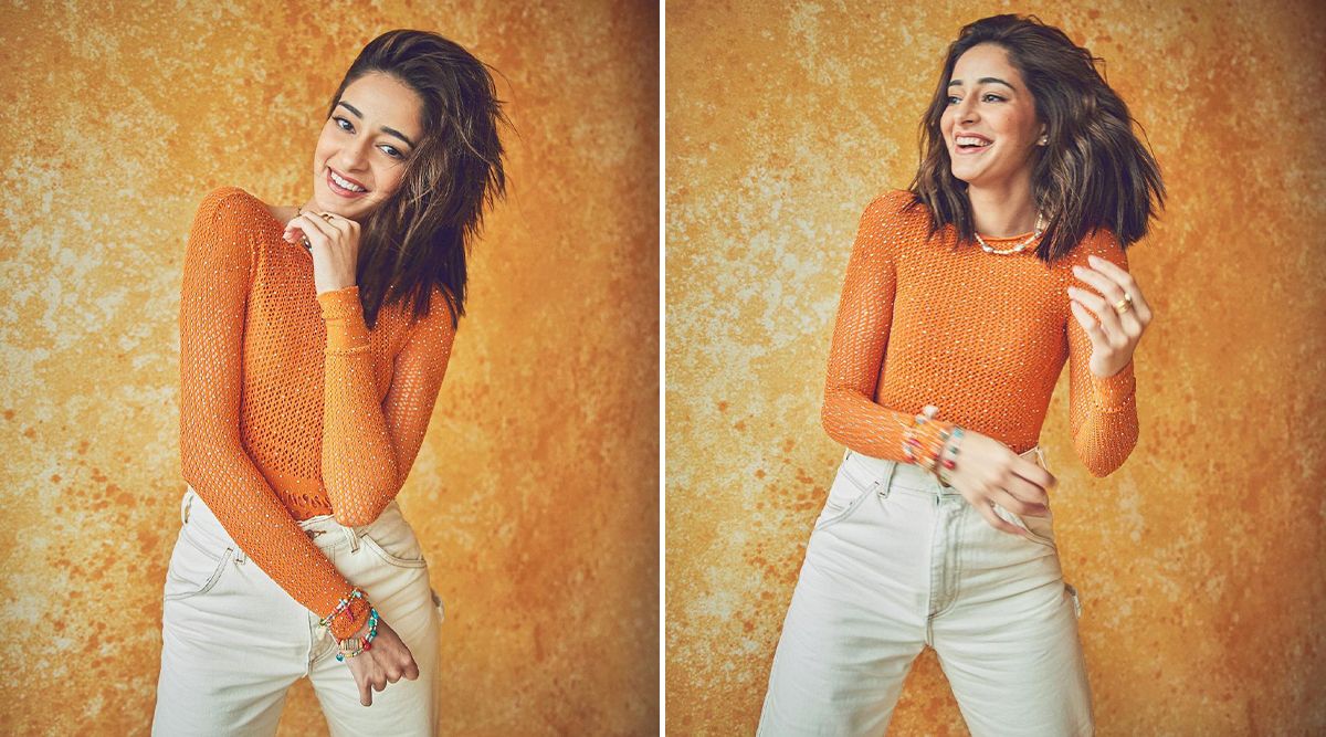 Ananya Panday’s look in an orange bodysuit top is a perfect combo of cute and hot