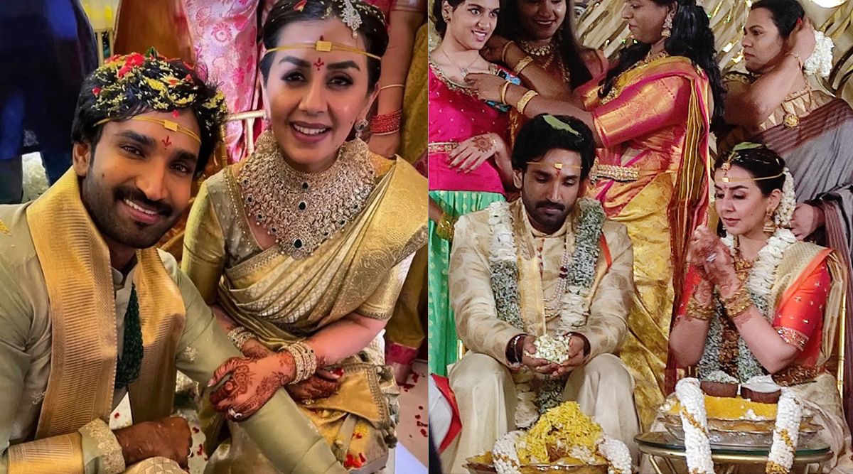 Aadhi Pinisetty and Nikki Galrani are finally married; newlyweds twin in gold attires