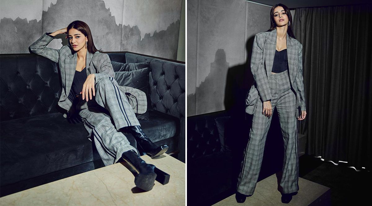 Ananya Panday aces Boss Lady look in this Kanika Goyal grey suit and corset top