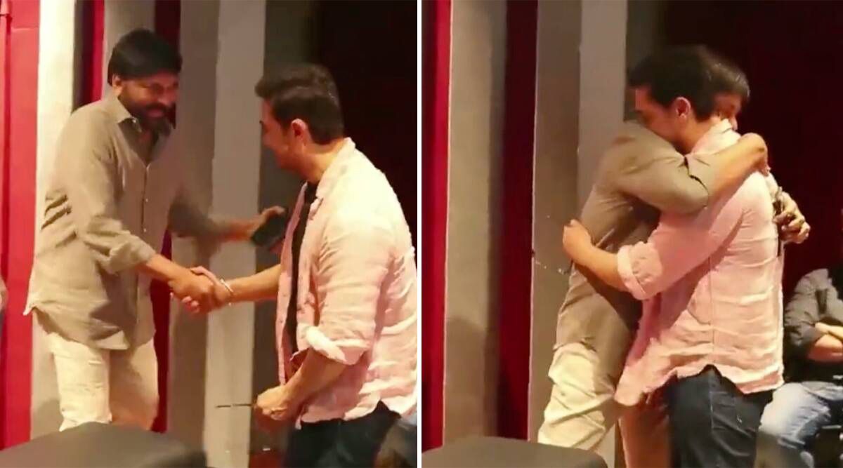 Chiranjeevi hugs and comforts emotional Aamir Khan at Laal Singh Chaddha’s special screening