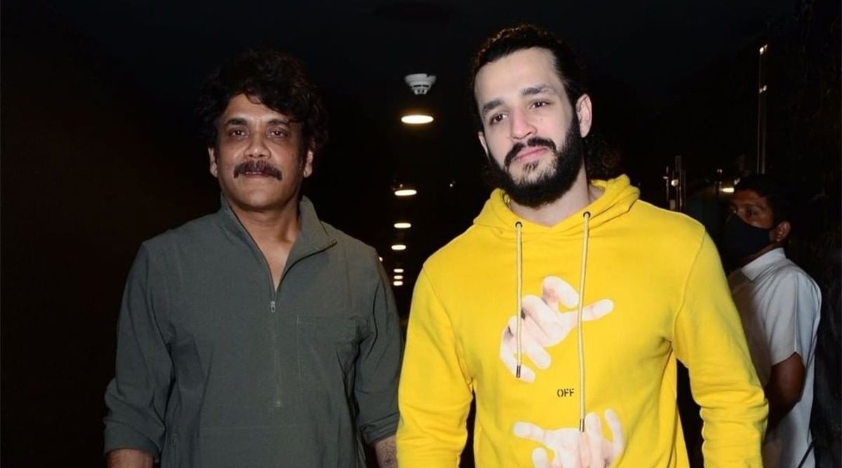 Oke Oka Jeevitham: Nagarjuna arrives with son Akhil Akkineni to support his wife Amala at her film’s special screening in Hyderabad