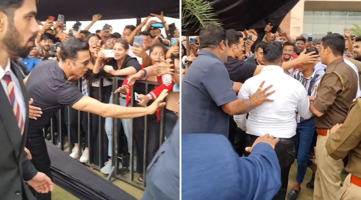 Akshay Kumar treats a fan with a hug as he jumps off the barricade; Watch the video!