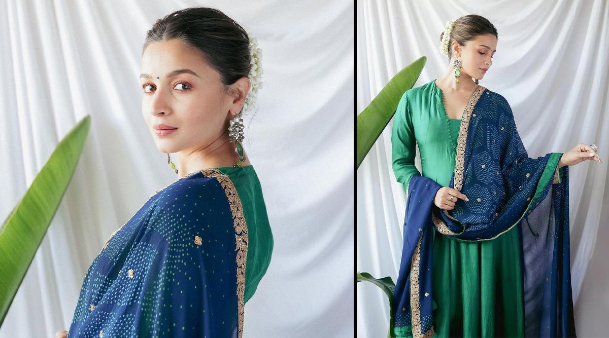 Alia Bhatt makes heads turn as she steps out in a green Anarkali suit by Nidhi Tholia