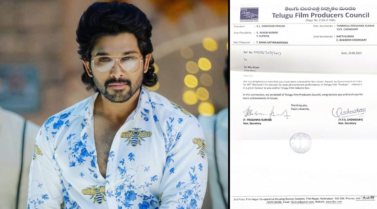 Allu Arjun Receives CONGRATULATORY Letter From Telugu Film Producers’ Council For Best Actor In National Film Award (View Post)