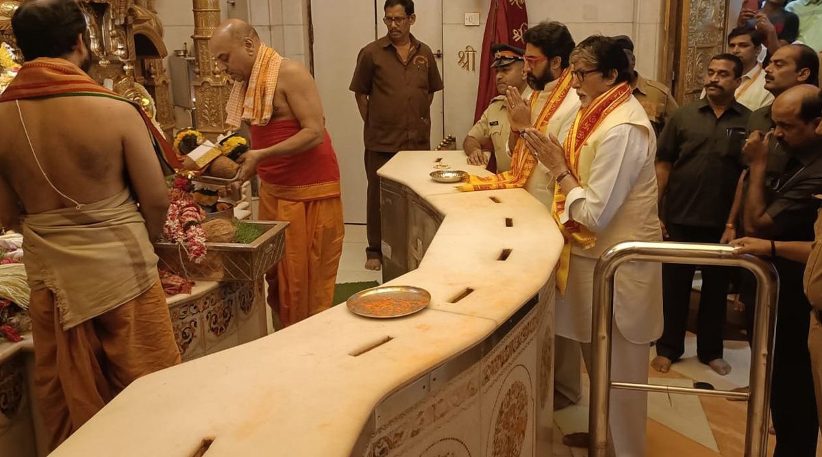 Uunchai: Megastar Amitabh Bachchan, son Abhishek visit Mumbai's Siddhivinayak temple