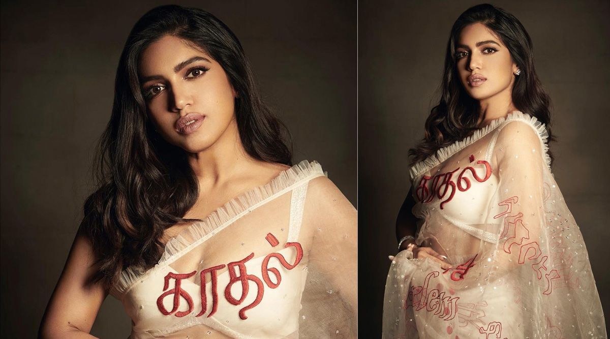 Bhumi Pednekar steps out in a customised designer saree for Badhaai Do promotions