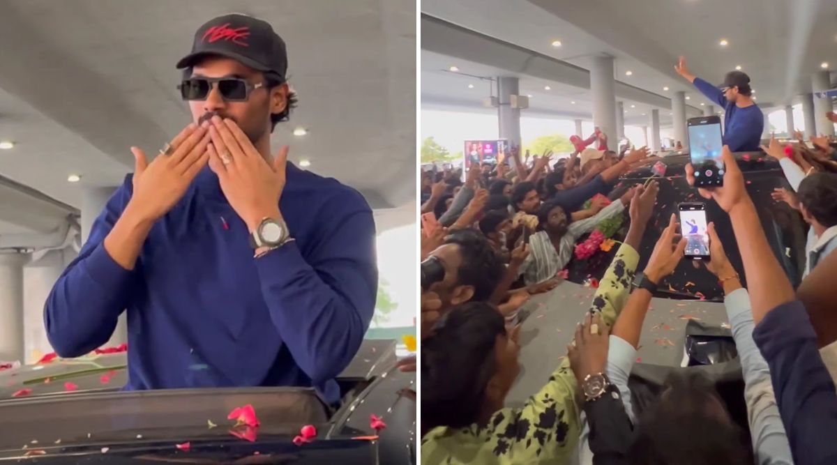 Chatrapathi: Bellamkonda Sreenivas ECSTATIC As Fans Gather With Posters Of The Movie To Welcome Him At Hyderabad Airport! (Watch Video)