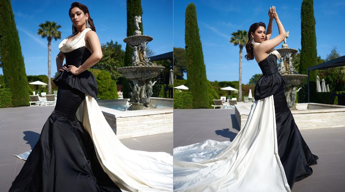 Cannes 2022: Tamannaah Bhatia looks royalty in a black-and-white gown as she strolls up the red carpet