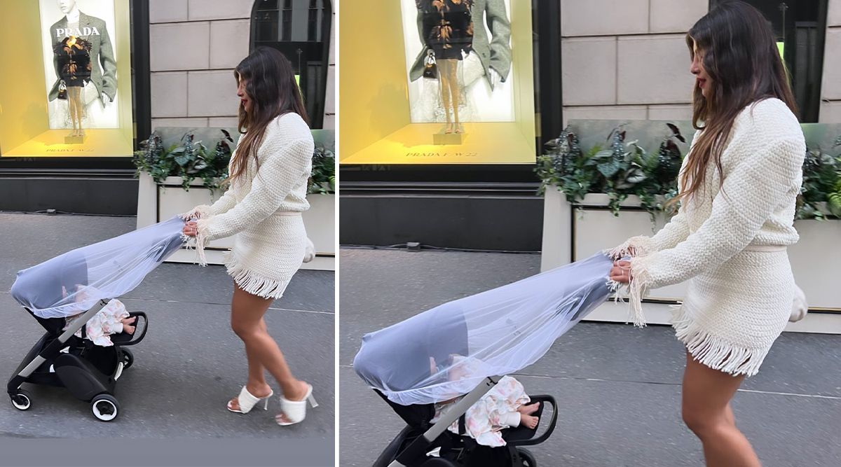Check out this cute picture of Mommy Priyanka Chopra Jonas taking her baby girl Malti Marie on a walk in the streets of New York!