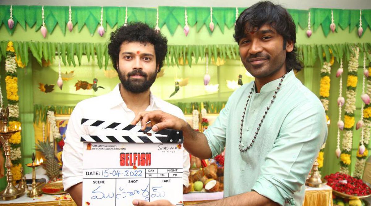 Dhanush looks suave in his ethnic outfit at the puja ceremony of 'Selfish'