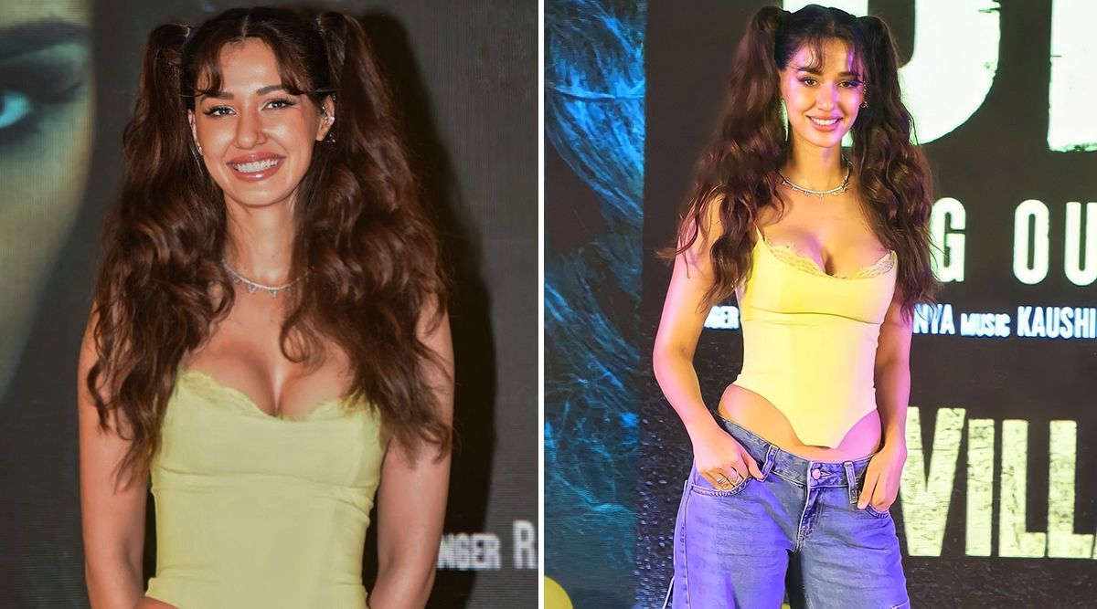 Disha Patani looks nothing less than a Barbie in this yellow strappy top and denim pants