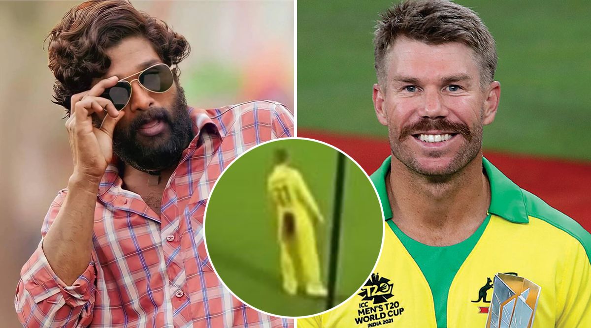Allu Arjun's 'Srivalli' Fever Takes Over Australian Cricketer David Warner As He Performs The Hook Step During The Match! (Watch Video)