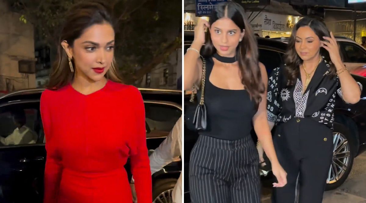 WOW! Deepika Padukone's Stunning RED GLAM, Suhana And -Gauri Khan's Twinning Black Turn Heads At B-TOWN Party! (Watch Video)