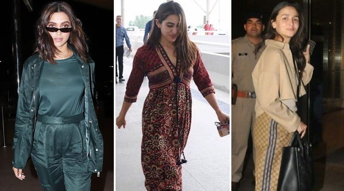 From Deepika Padukone, Sara Ali Khan To Alia Bhatt; Bollywood Celebrities Who Nailed Their AIRPORT LOOKS! (View Pics)