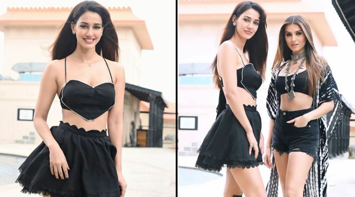 Disha Patani is an absolute Boss Babe in a black mini skirt and heart shaped crop top