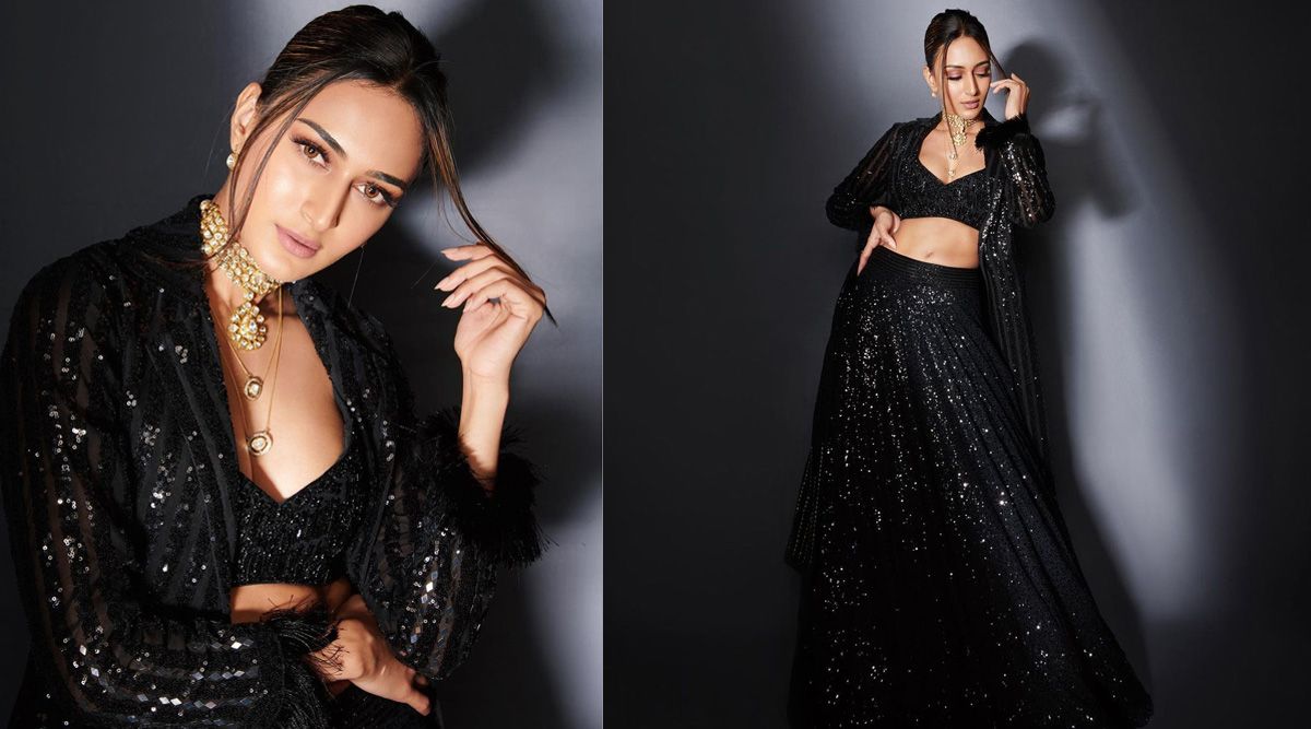 Erica Fernandes drops a bomb in a stunning sparkly black outfit, as he received Dadasaheb Phalke award