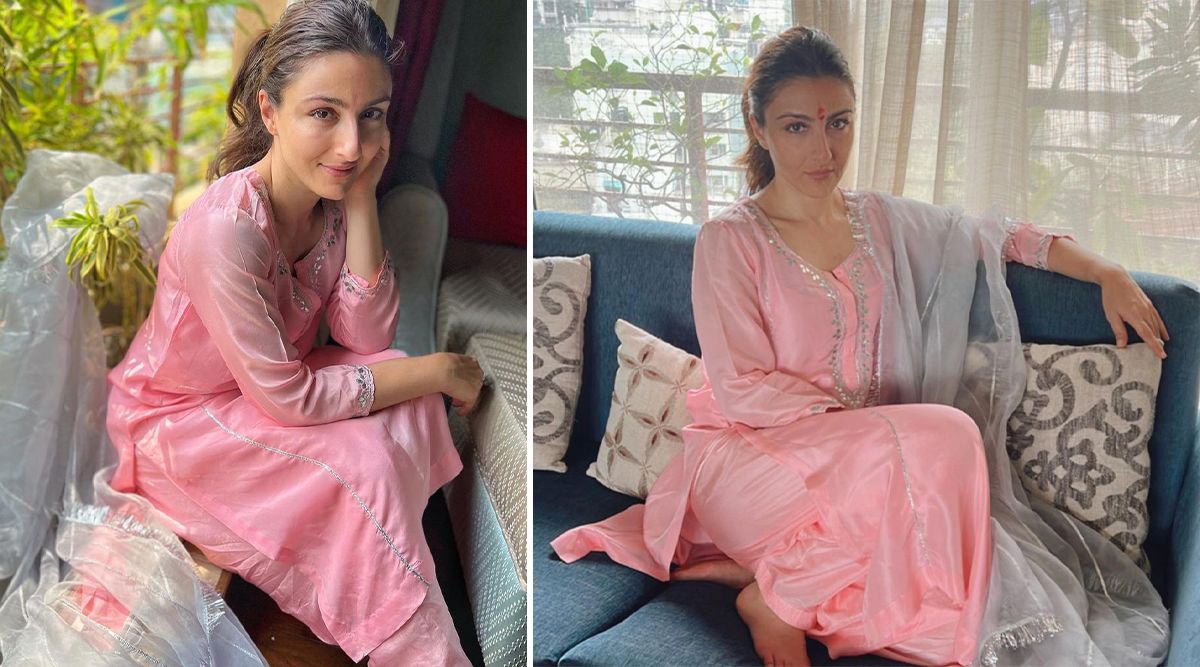 Soha Ali Khan is glowing as she shares stunning photos of herself in a pink suit