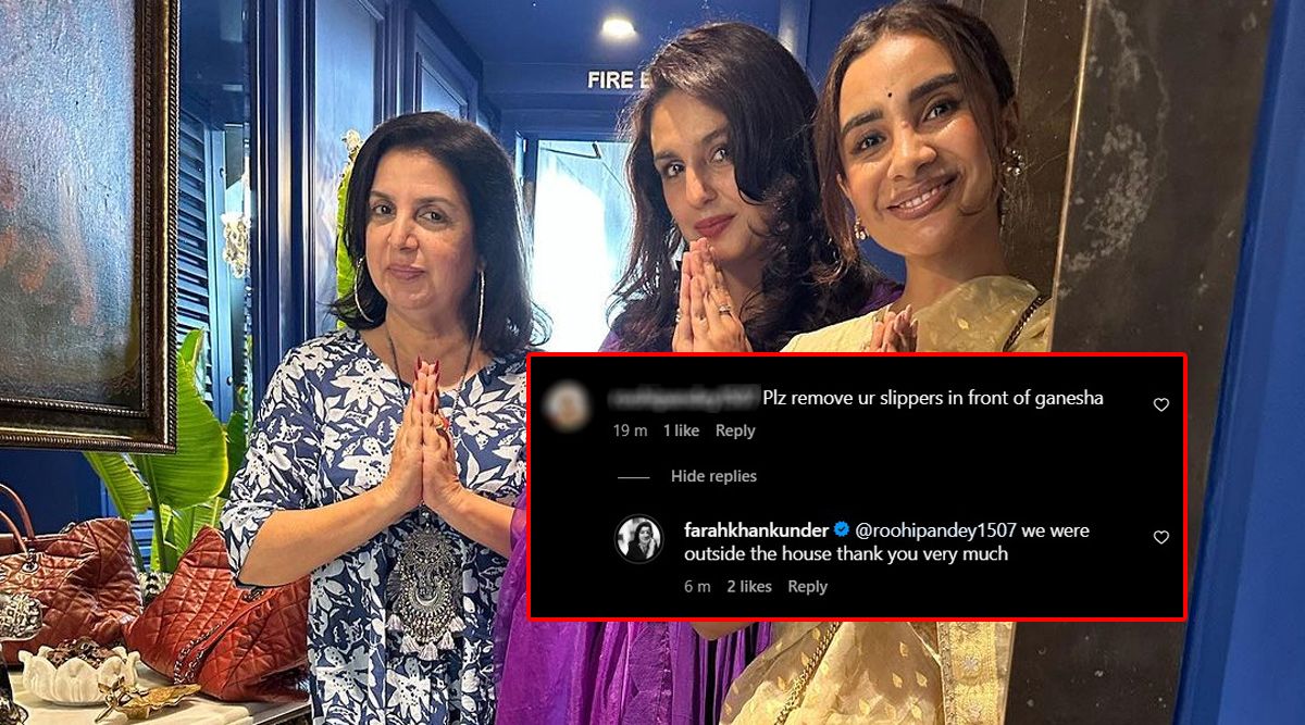 Ganesh Chaturthi 2023: Farah Khan Gave A SAVAGE Reply To A Troll Who Questioned Her For Wearing Slippers In Front Of Bappa! (View Post)