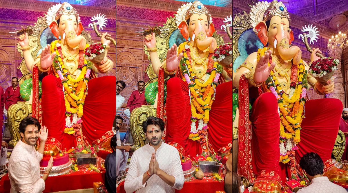 Kartik Aaryan thanks Bappa for a life-changing year as he visits Lalbaugcha Raja on the first day of Ganesh Chaturthi