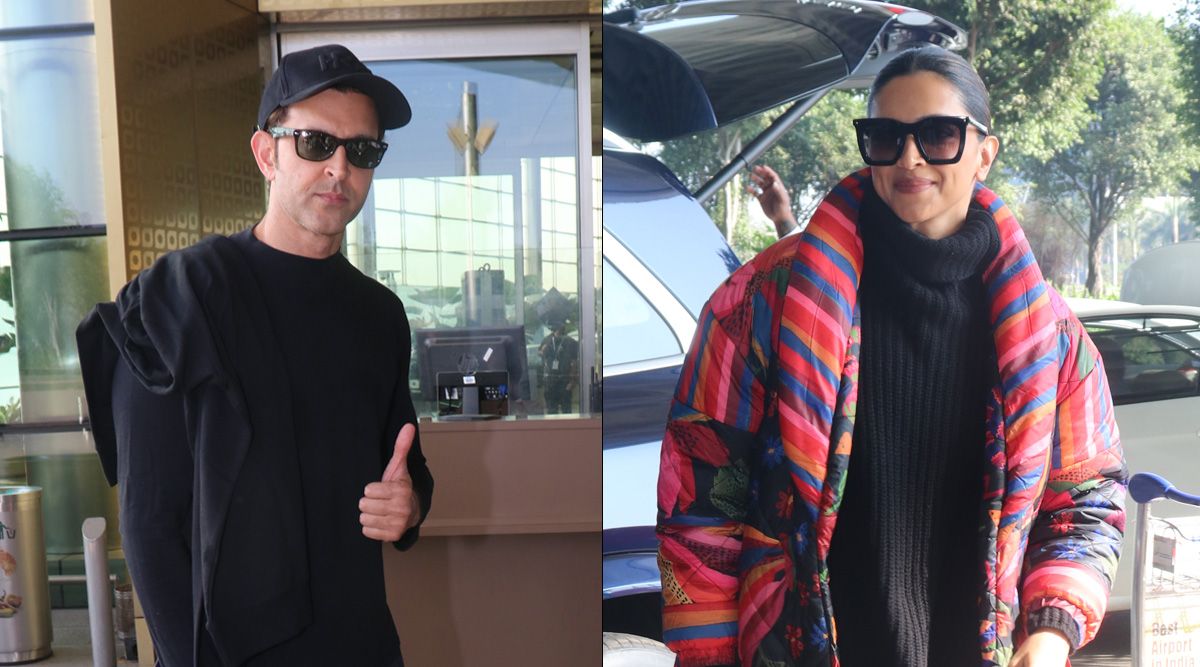 Bollywood actors Hrithik Roshan and Deepika Padukone flew off for a FIGHTER shoot; PICS WITHIN!