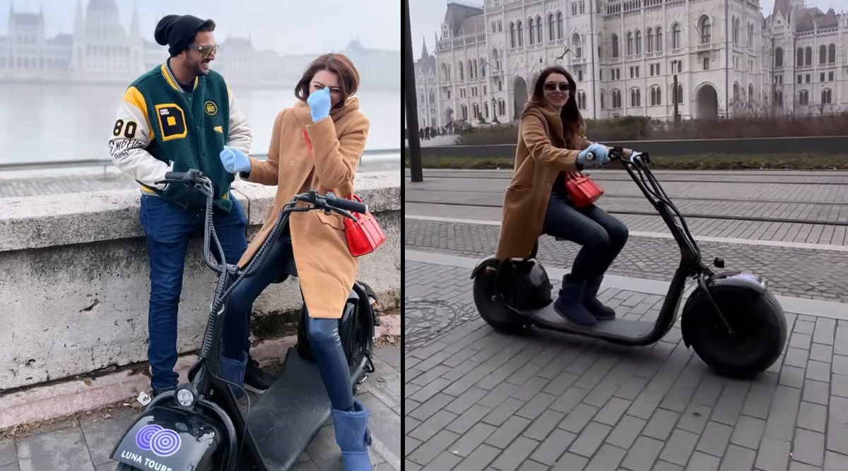 Hansika Motwani is riding an e- scooter in Vienna, enjoying it with her hubby Sohael Khaturiya; watch out, PICS!